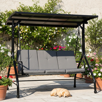 Balançoire de patio en acier moderne pour l'extérieur, hamac avec coussin, mobilier en métal convertible pour les dégagés urbains