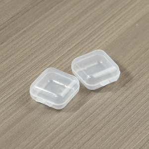 Mini Transparent Plastic <b>Storage</b> <b>Box</b> For Earplugs Earrings <b>Small</b> Square Case With Lid Desktop Organizer 1 Pc Capacity - Product Image 3
