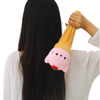 Marteau de massage anti-stress innovant et amusant en forme de crème glacée, en peluche brodée en polyester, rembourré de coton PP, motif animal mignon de dessin animé