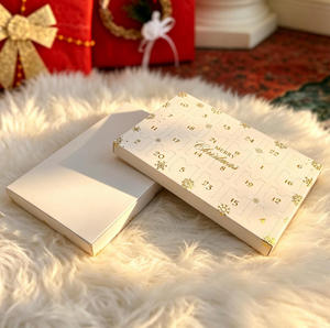 Caja de Calendario de Adviento Navideño Personalizada, 24 Puertas Desprendibles, Caja de Regalo con Papel Dorado para Cuenta Regresiva de Dulces - Product Image 5