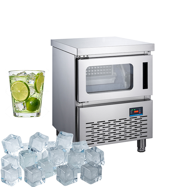 Stainless Steel Commercial Automatic Ice Production Machine Producing Large Transparent Ice Cubes Ice Maker
