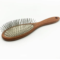 Brosse démêlante professionnelle extra longue pour chiens, en acier inoxydable et bois durable, outil de toilettage pour animaux à poils épais, pour l'élimination des poils morts