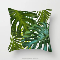 Housses de coussin vertes à motifs de feuilles tropicales 18*18 pouces, taies d'oreiller pour canapé à motifs de feuilles de palmier, coussins décoratifs botaniques d'été pour la maison