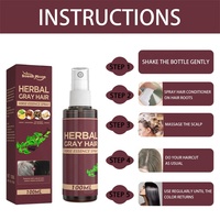 Sérum de Restauration Capillaire au Gingembre et Ganoderma, Traitement Anti-Cheveux Gris en Spray, Huile Restauratrice de Couleur pour Barbe Blanche, Sourcils et Moustache