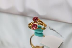 Anello in pietra preziosa in argento Sterling Vintage senza tempo da donna impegno di fidanzamento rosa granato taglio principessa anelli impilabili - Product Image 3