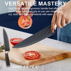 Multi-functional Stainless Steel <b>Kitchen</b> <b>Knife</b> Set Tool Black Coated Carving Blade Non-stick <b>Sharp</b> Peeler Meat Vegetable <b>Knives</b> - Product Image 3