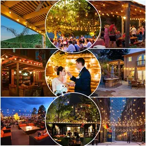 Giá Tốt Nhất Trong Nhà Ngoài Trời Đèn Không Thấm Nước IP65 Edison Filament Bulb Vườn Patio Sạn Holiday Wedding Vòng Hoa S14 Led Chuỗi Ánh Sáng - Product Image 6