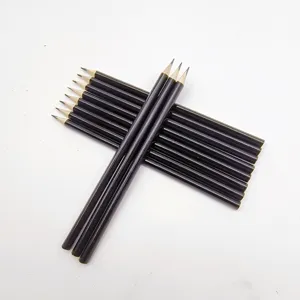 Promosi Logo kustom kayu segitiga pensil HB pensil tajam hitam