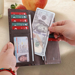 Men's <b>Long</b> <b>Wallet</b> Dark Brown Black Genuine Leather RFID Protection Multi-Card Slot Vertical Everyday Use - Product Image 3