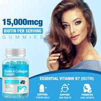 Vente en gros de bonbons à la biotine OEM avec collagène mousse de mer chlorophylle et kératine pour les cheveux, la peau, les ongles et les articulations
