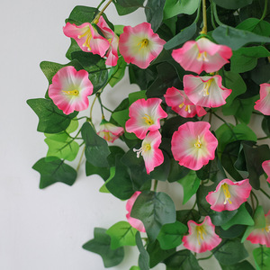 Artificial Morning Glory Rattan <b>Hanging</b> Flower Plastic Vine Floral Ornament Wall <b>Hanging</b> Decor for Home Balcony Indoor Layout - Product Image 2