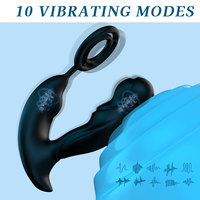 Erwachsenen-Prostatamassagegerät mit Kabelloser Fernbedienung, Penisring, Doppelmotor, Heizfunktion, Vibrator, Dildo, 100% Wasserdicht, USB
