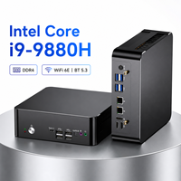Mini PC 32GB DDR4 2TB SSD Intel Core I9-9880H, Komputer Mini dengan Intel UHD Graphics 630 dan Port LAN Ganda 2.5G untuk Pekerjaan Kantor