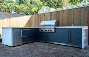 Ensemble complet d'armoires de cuisine d'extérieur en acier inoxydable design haut de gamme avec cuisinière - Product Image 2