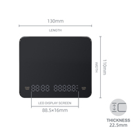 Balance alimentaire électronique numérique de qualité supérieure, mini, ultra-mince, portable, USB-C, rectangulaire, avec minuteur, pour café filtre, vente en gros