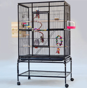 Cages de transport et d'élevage pour oiseaux de compagnie, grande taille, en métal noir thermolaqué, en forme de cœur, avec grande cage en fil métallique, fourniture d'usine - Product Image 2