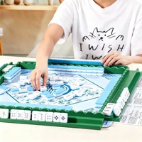 Supports de Mahjong Modernes de Luxe Verts en Bois Massif de 20'' avec Poussoirs Magnétiques pour Jeu de Société Familial à Domicile ou au Jardin, Porte-Pièces de Mahjong
