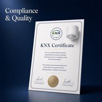 Capteur de présence Mini ToF (KNX) avec portée de 0,4 m, alimentation CC 21-30 V, indice de protection IP20, intelligent pour lampe de miroir