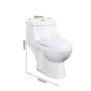 Chất lượng cao Thiết bị vệ sinh dual-tuôn ra hình vuông một mảnh gốm <span class=keywords><strong>WC</strong></span> nhà vệ sinh P-trap thoát nước trong phòng tắm - Product Image 3