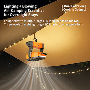 Rechargeable Foldable Bladeless Camping With Led <b>Light</b> Usb Power Bank 4 Speeds Portable Outdoor Fan for Tent Hiking Car Use - Product Image 4