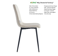 Chaises de salle à manger modernes recouvertes de velours avec assise et dossier moelleux, revêtement gris, pieds en métal - Meubles écologiques pour la maison