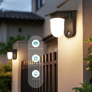 Applique murale carrée en aluminium PC à LED solaire étanche IP65 pour les murs des parcs, les villas, les cours et les entrées - Product Image 1