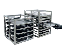 Chariot de boulangerie mobile en acier inoxydable sur mesure pour plateaux de cuisson, idéal pour fours à pain, restaurants, cuisines et le stockage de produits alimentaires.