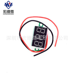 Hw 0.36 นิ้ว โวลต์มิเตอร์แบบดิจิตอล 40V จอแสดงผลดิจิตอล สายสีแดง สำหรับวัดแรงดันไฟฟ้า - Product Image 3