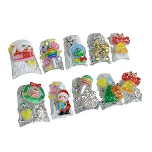 Venta al por mayor 10 piezas hecho a mano acrílico 3D Navidad diseño pato pico en forma <span class=keywords><strong>de</strong></span> <span class=keywords><strong>uñas</strong></span> lindo falso diseñador prensa <span class=keywords><strong>uñas</strong></span> - Product Image 3