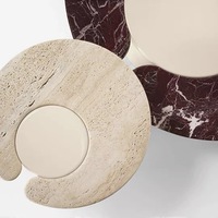 Nordique minimaliste moderne créatif spécial en forme de pierre naturelle meubles de salon Table en bois Table basse en travertin