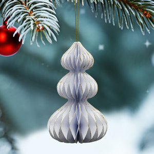 Nouvelle <span class=keywords><strong>Boule</strong></span> en Papier <span class=keywords><strong>Origami</strong></span> Nid d'Abeille à Poudre Dorée Blanche, Design Créatif, Impression 1 Couleur, Ornement <span class=keywords><strong>de</strong></span> <span class=keywords><strong>Noël</strong></span> - Vente Chaude - Product Image 4