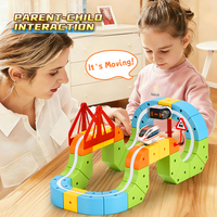 Jouet de construction éducatif pour enfants, circuit de course de voitures à assembler soi-même, train magnétique à grande vitesse en plastique