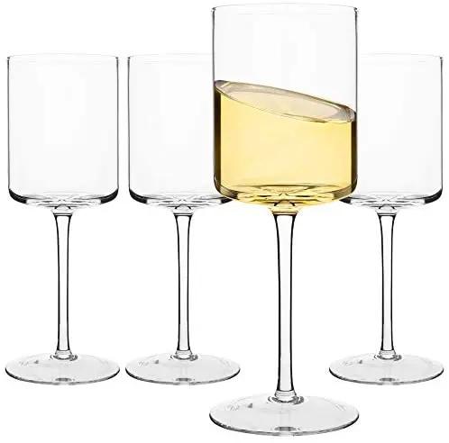 Produits les plus vendus 2022 gobelet élégant droit carré en cristal sans plomb 14oz haut verre à champagne cannelé