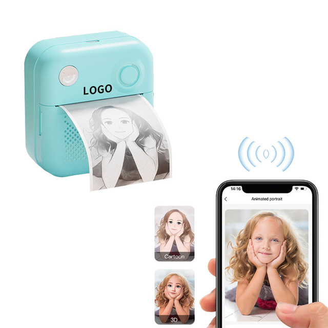 2026 Mini Portable Photo Printer Custom Pocket Size Plastic Wireless Mobile Color Thermal Printer for Couple