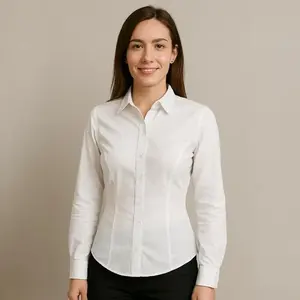 <b>Women's</b> <b>Long</b> <b>Sleeve</b> Embroidered Silk Blouse <b>Shirt</b> With Italian Collar And Asymmetrical Design For Office Or Casual Wear Size XL - Product Image 6