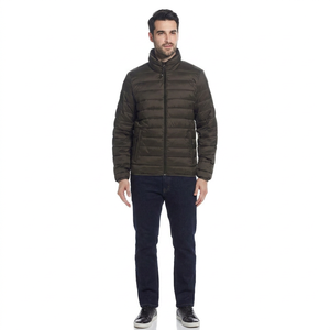 Men's Lightweight Canvas Full Zip-Front Winter Bubble Puffer <b>Jacket</b> <b>Slim</b> <b>Fit</b> Padded Water Resistant Coating Stand Quick Dry - Product Image 1