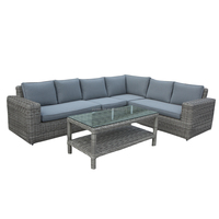 Ensemble de canapés d'angle ronds en osier en aluminium Joye Leisure Meubles de patio Vila Cour extérieure avec coussin