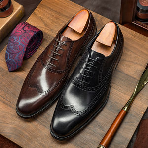 أحذية أكسفورد رجالية عالية الجودة من الجلد الطبيعي برباط وطرف مغلق مريحة للمكتب والعمل والزفاف - Product Image 4