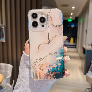 Bán buôn cho Apple 11 cộng với <span class=keywords><strong>iPhone</strong></span> 12 Promax điện thoại di động Trường hợp Ins của đá cẩm thạch-khuôn mẫu mạ vàng chống sốc đầy đủ Bìa - Product Image 3