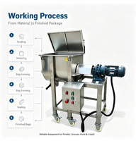 Mélangeur horizontal industriel automatique en acier inoxydable 304 pour poudres sèches, céréales, aliments pour animaux et matériaux en vrac