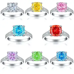 3A CZ Stone Women Rings Couple S925 Sterling Silver Women Rings High Quality Shiny Diamond Classic Casual Rings for ladies