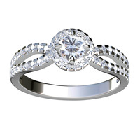 Bague RSWWS080 en argent 925 avec diamant principal entouré de quatre doigts croisés et moissanite de qualité D VVS1, pierres précieuses en vrac