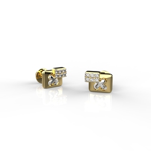 Boucles d'oreilles clous plaquées or 18 carats Avarta, tendance, cadeau de mariage pour femme, bijoux d'anniversaire, or 14 carats 18 carats - Product Image 4