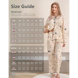 Ensemble de pyjamas pour femmes personnalisés en coton 100% à manches longues, vêtements de nuit classiques avec 3 poches (L) - Product Image 6