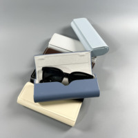 Étui à lunettes en cuir rectangulaire, doux, en feutre, avec logo intégral, accessoires de mode, pour le rangement de lunettes de style et de forme variés