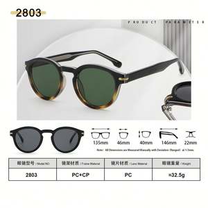 Lunettes de soleil rondes vintage 2025 personnalisées avec logo, motif léopard vert, protection UV400, branches en acétate et TR90, pour hommes et femmes - Product Image 6