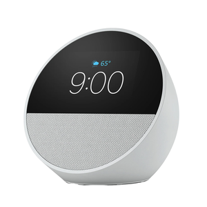 All-new Ama Zon Echo Spot (2024 Release) Smart Alarm <b>Clock</b> with Vibrant Sound + Alexa Home Theatre & Party Use RGB <b>LED</b> Lighting - Product Image 1