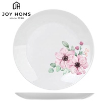 Assiettes en verre opale avec motif personnalisé, ensemble de vaisselle classique en verre rond, assiettes et bols en verre trempé, résistants au micro-ondes, pour hôtel et maison
