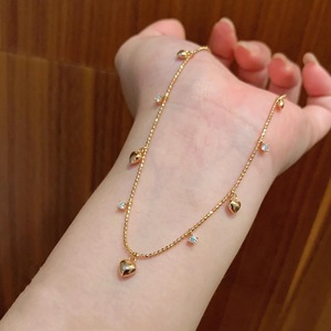 S925 Pure Silver <b>Sweet</b> Retro Four Leaf <b>Flower</b> Pendant Necklace Trendy Court Style Luxurious with Fairy and Niche Design - Product Image 4