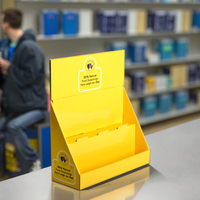 Support d'affichage en carton personnalisé à 2 niveaux pour comptoir, présentoir de cartes de vœux de table, boîte en papier, présentoir de comptoir